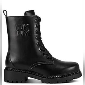 Size 7.5 - New DKNY Rommity Lace Up Combat Boot With Studs